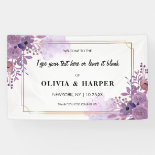 Blooming Amethyst Vintage Golden Frame Backdrop Banner