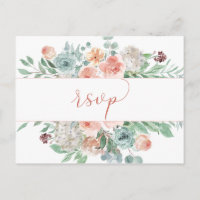 Blooming Apricot Watercolor Floral RSVP