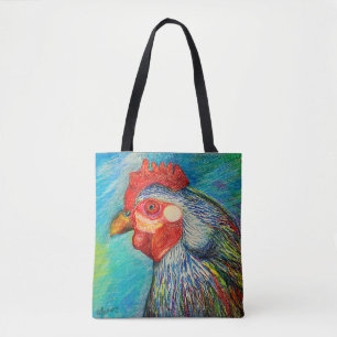 Blooming Art - Wise Hen in Pastels by CraftiesPot Tote Bag