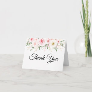 Blooming Baby Girl Floral Baby Shower Thank You Card