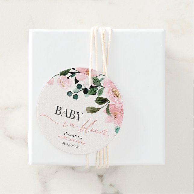 Blooming Baby Shower Favour Tags (In Situ)