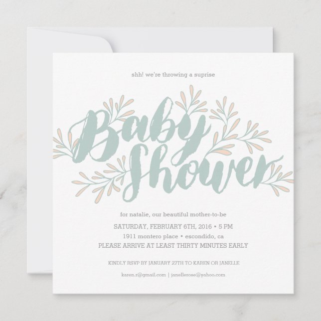 Blooming Baby Shower Invitation (Front)