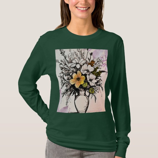 Blooming Beauty Basic Long Sleeve T-Shirt (Front)