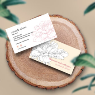 Blooming Beauty   Cream Grey Skincare aesthetician Business Card