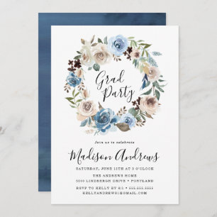 Blooming Beauty   Floral Graduation Party Invitation