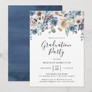 Blooming Beauty   Graduation Party Invitation