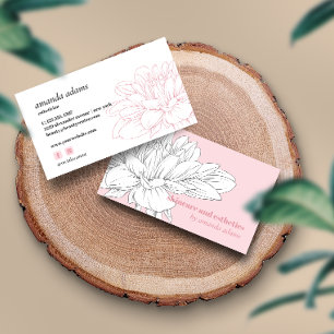 Blooming Beauty Grey Pink Skincare aesthetician Business Card