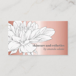 Blooming Beauty Rose Gold Skincare aesthetician Business Card