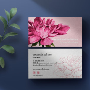 Blooming Beauty   Watercolor Skincare aesthetician Business Card