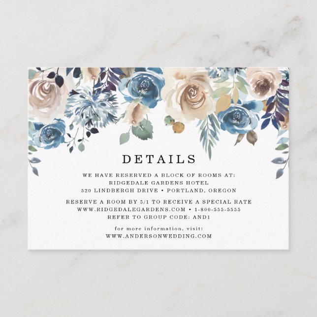 Blooming Beauty | Wedding Details Card (Front)