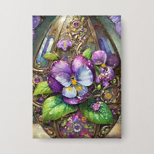 Blooming Birds Foot Violets Wildflowers Easter Egg