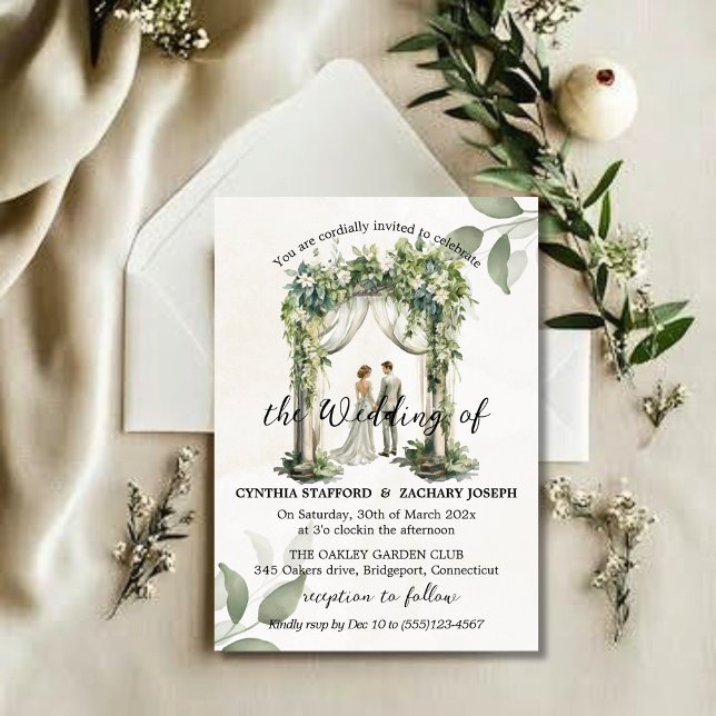 Blooming Botanical Arch Wedding Invitation (Creator Uploaded)
