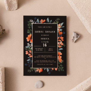Blooming Botanical Rose Gold & Black Bridal Shower