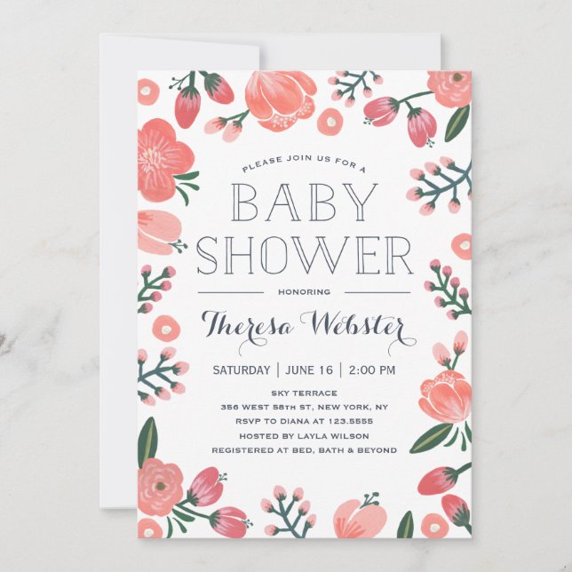 Blooming Botanicals | Baby Shower Invitation (Front)
