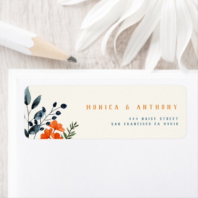 Blooming Botanicals Orange Floral Blue Wedding (Insitu)