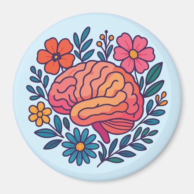 Blooming Brain Mental Wellness Magnet (Front)