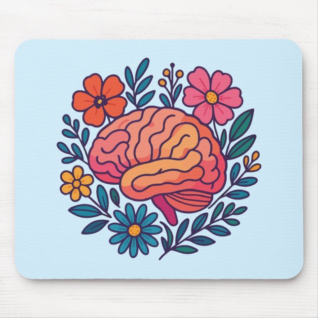 Blooming Brain Mental Wellness Mouse Pad (Front)