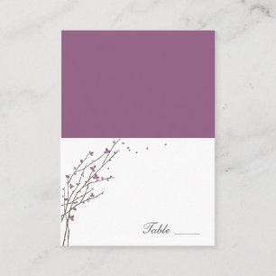 Blooming Branches Folded Place Cards - Plum