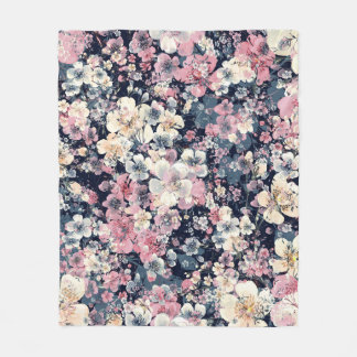 Blooming branches: watercolor seamless pattern fleece blanket
