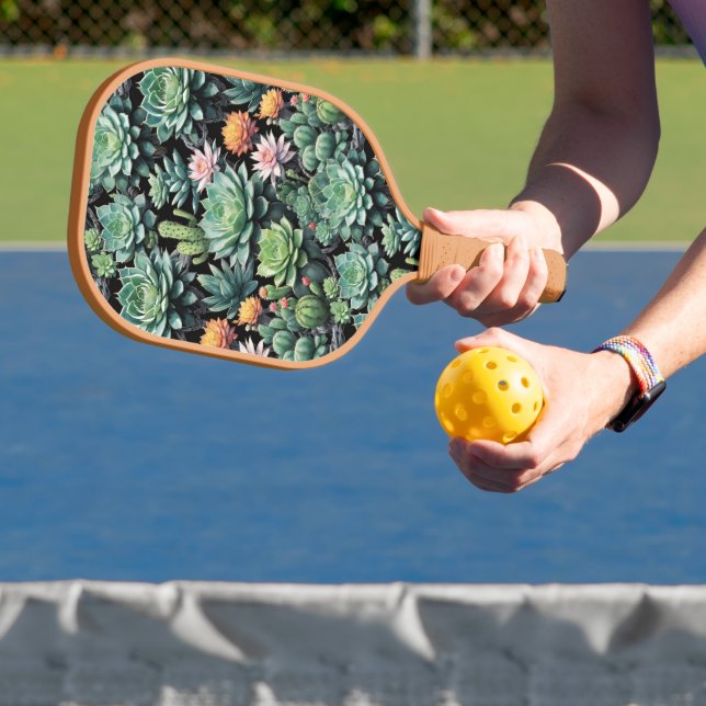 Blooming Cactus and Succulents Pickleball Paddle (Insitu)