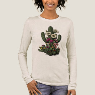 Blooming Cactus Botanical Art Tri-Blend Shirt