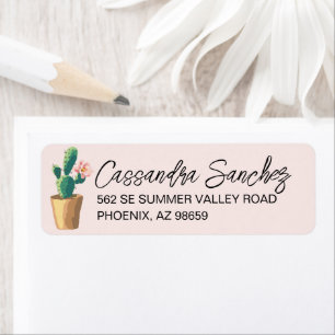 Blooming Cactus Return Address Label