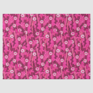 Blooming cactus succulent pink camouflage pattern tissue paper
