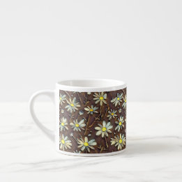 Blooming camomiles - Modern floral pattern design  Espresso Cup