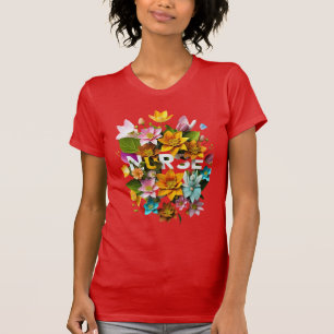 Blooming Care - Floral Tribute to Nurses T-Shirt