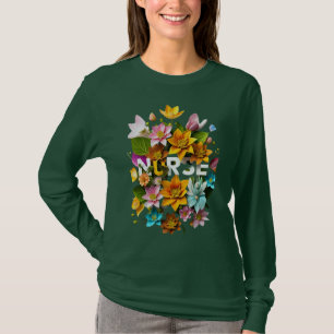 Blooming Care - Floral Tribute to Nurses T-Shirt