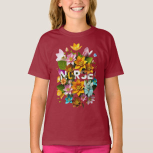 Blooming Care - Floral Tribute to Nurses T-Shirt