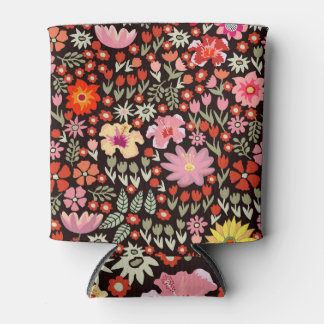 Blooming Carpet: Floral Vintage Seamless. Can Cooler