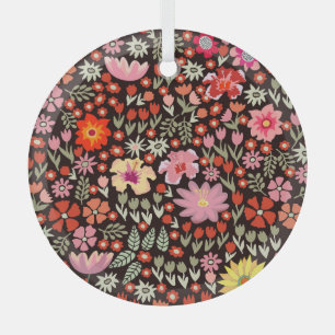Blooming Carpet: Floral Vintage Seamless. Glass Tree Decoration