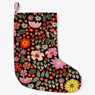 Blooming Carpet: Floral Vintage Seamless. Small Christmas Stocking