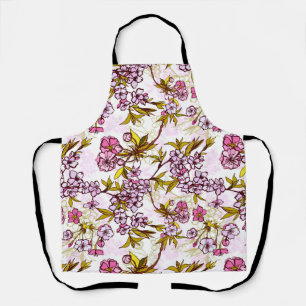 Blooming Cherry Blossom Pattern Apron