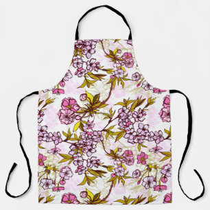 Blooming Cherry Blossom Pattern Apron