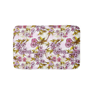 Blooming Cherry Blossom Pattern  Bath Mat