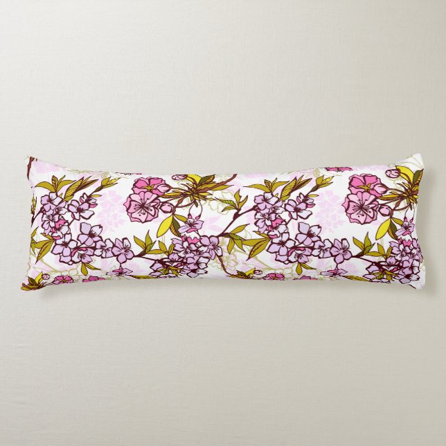 Blooming Cherry Blossom Pattern  Body Cushion (Front)