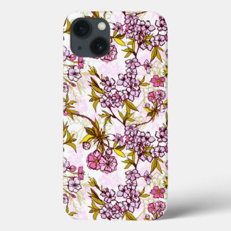 Blooming Cherry Blossom Pattern iPhone 13 Case