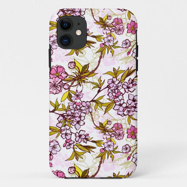 Blooming Cherry Blossom Pattern  Case-Mate iPhone Case (Back)