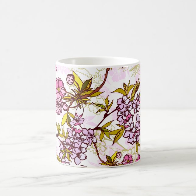 Blooming Cherry Blossom Pattern  Coffee Mug (Center)