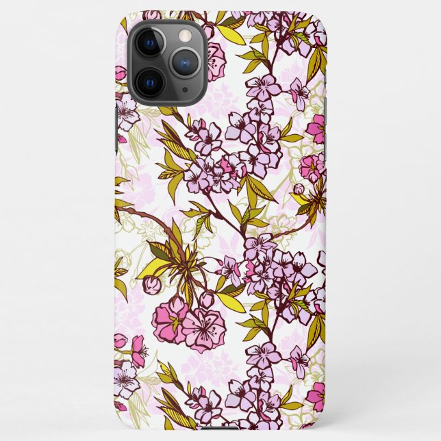 Blooming Cherry Blossom Pattern  iPhone Case (Back)