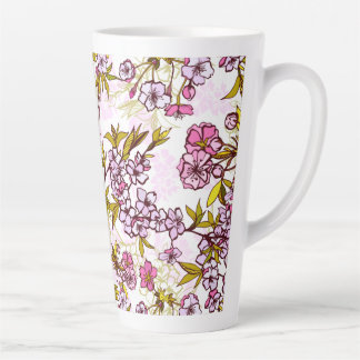 Blooming Cherry Blossom Pattern Latte Mug