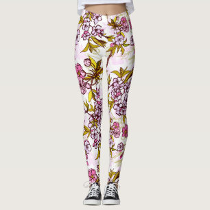 Blooming Cherry Blossom Pattern  Leggings