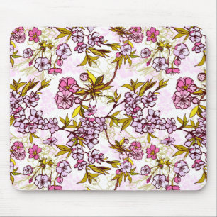 Blooming Cherry Blossom Pattern  Mouse Pad
