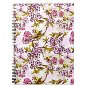 Blooming Cherry Blossom Pattern Notebook