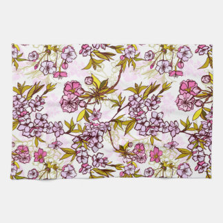Blooming Cherry Blossom Pattern Tea Towel