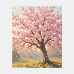 Blooming Cherry Blossom Tree Spring Fleece Blanket
