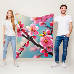Blooming Cherry Blossoms in Spring Fleece Blanket