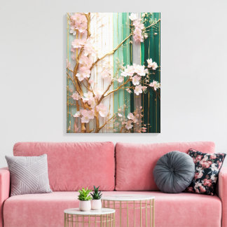 Blooming Cherry Blossoms Wall Canvas Print